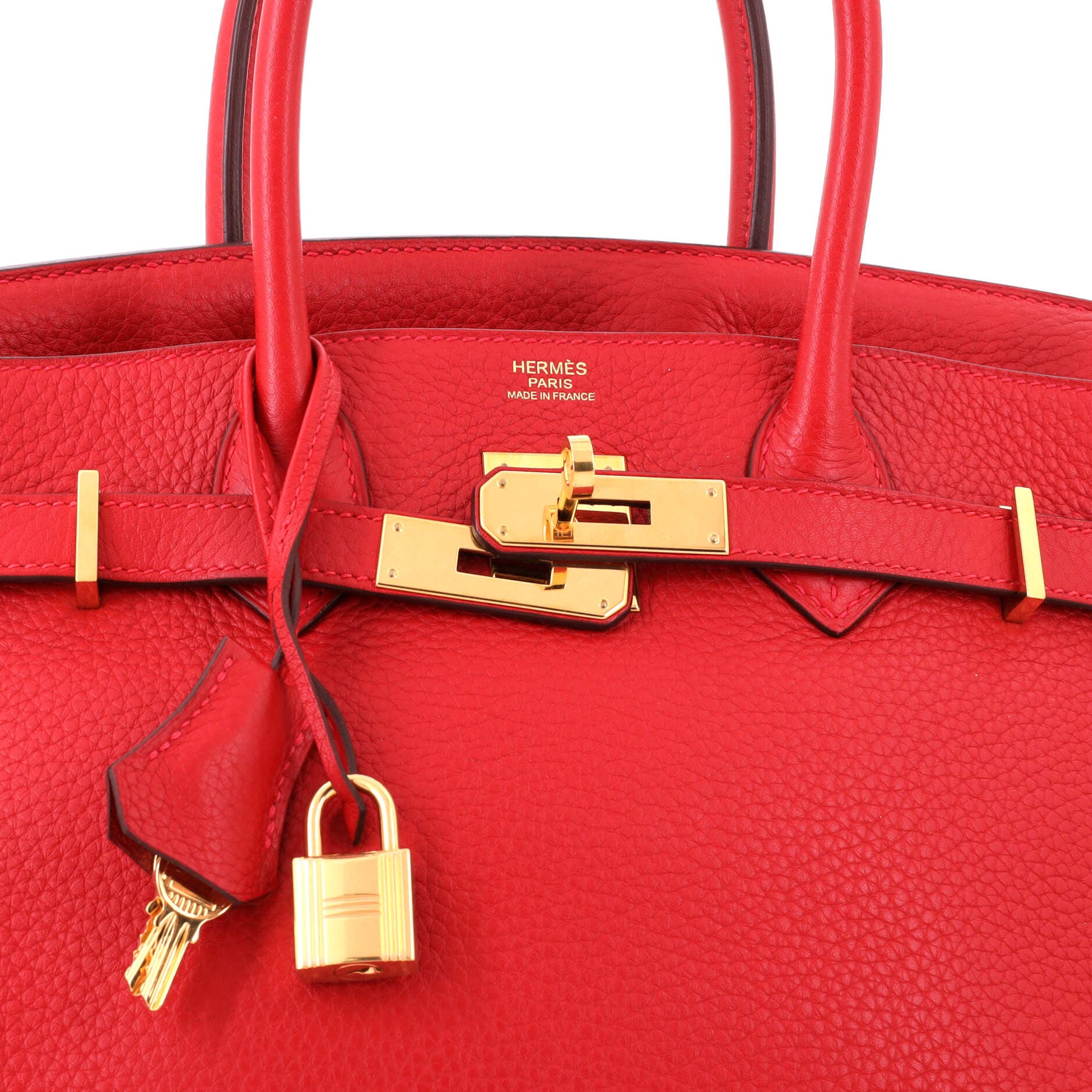 Birkin Handbag Red Clemence with Gold Hardware 30, Alternate, color, Rouge Casaque