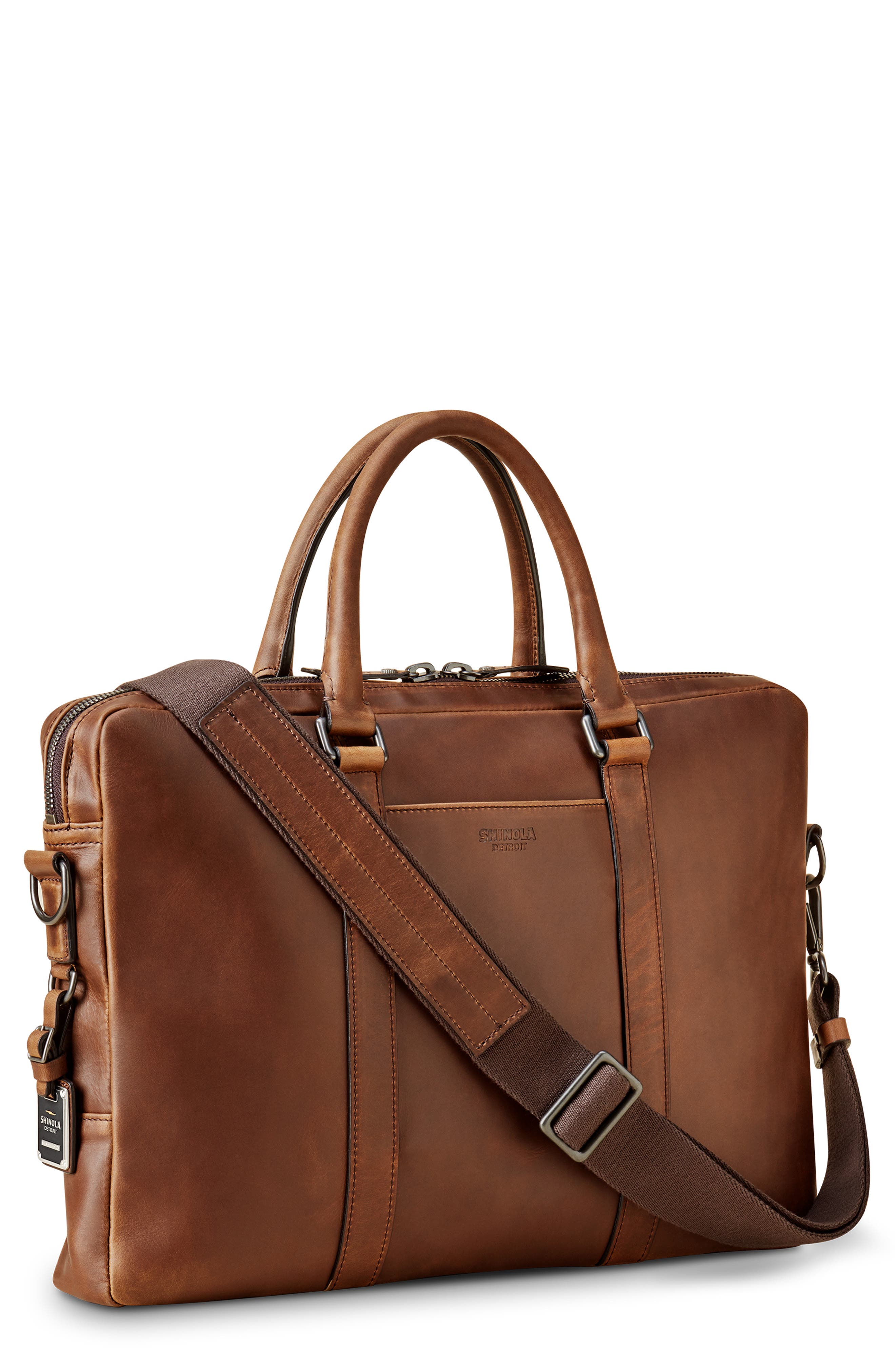 Navigator Leather Computer Briefcase, Alternate, color, MEDIUM BROWN