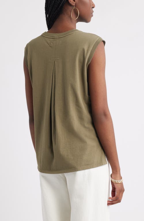 Treasure & Bond Pleat Back Cotton Muscle Tank