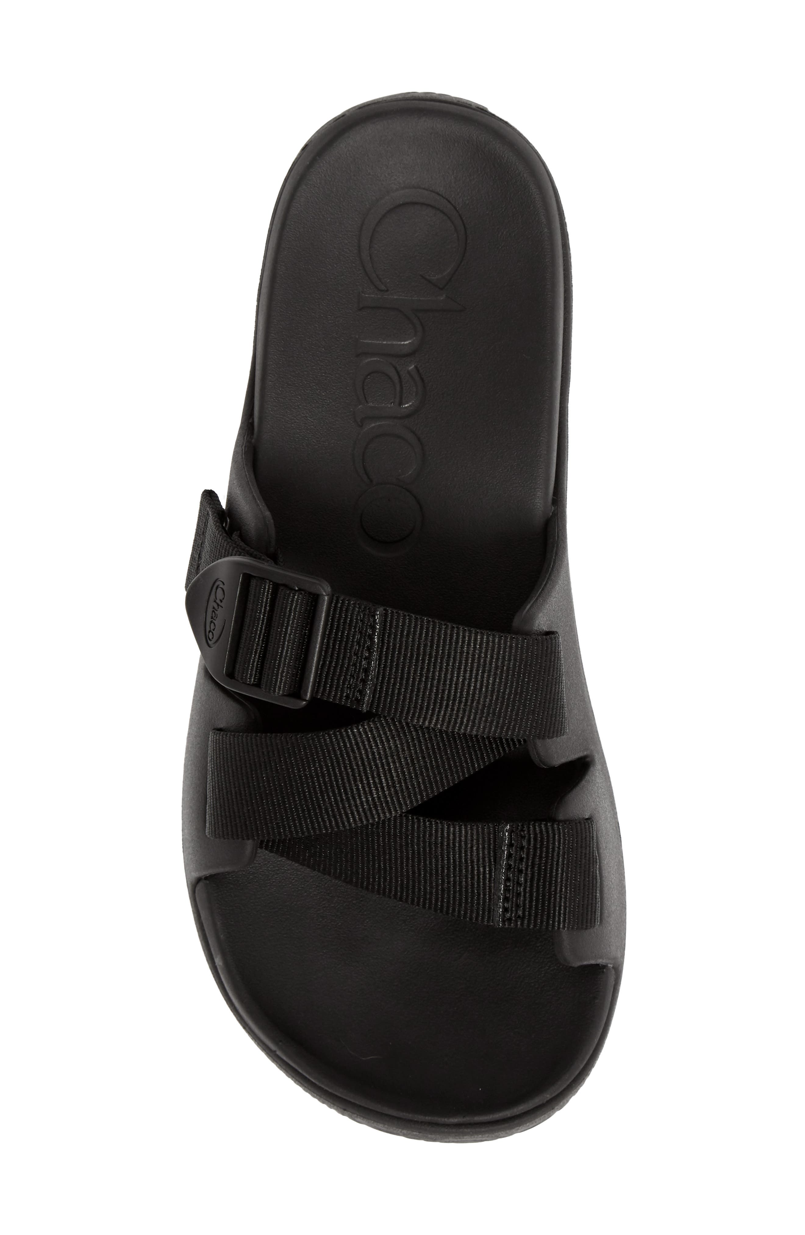Chillos Slide Sandal, Alternate, color, BLACK FABRIC