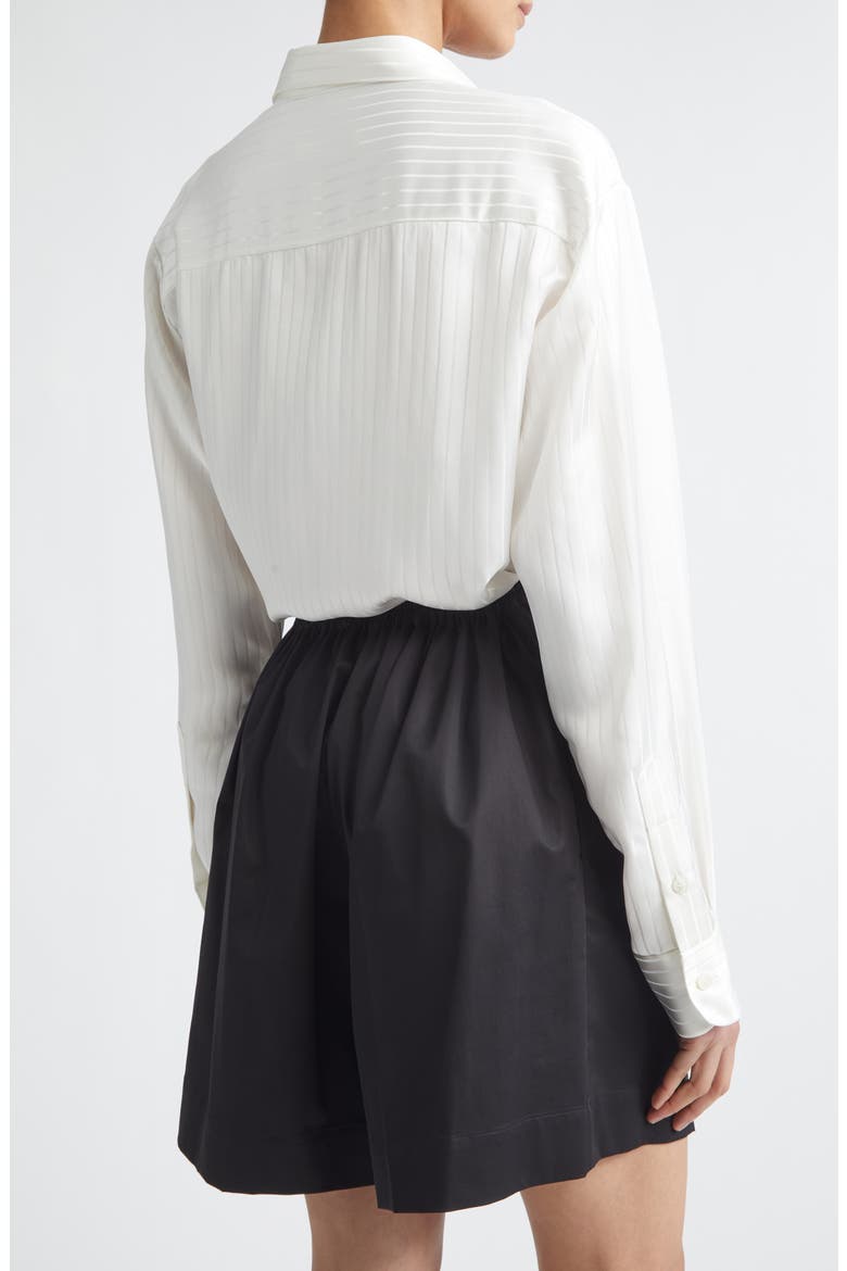 Nicole Jacquard Stripe Button-Up Shirt, Alternate, color, OFF WHITE