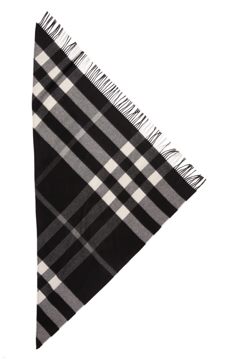 Mega Check Cashmere Scarf, Main, color, BLACK