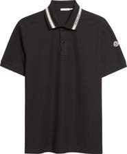 Moncler Logo Patch Tipped Cotton Piqué Polo