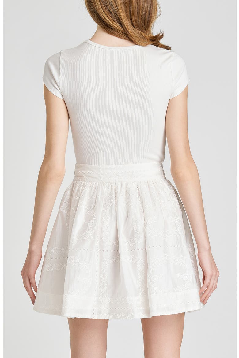 Rosalie Embroidered Miniskirt, Alternate, color, EGGSHELL