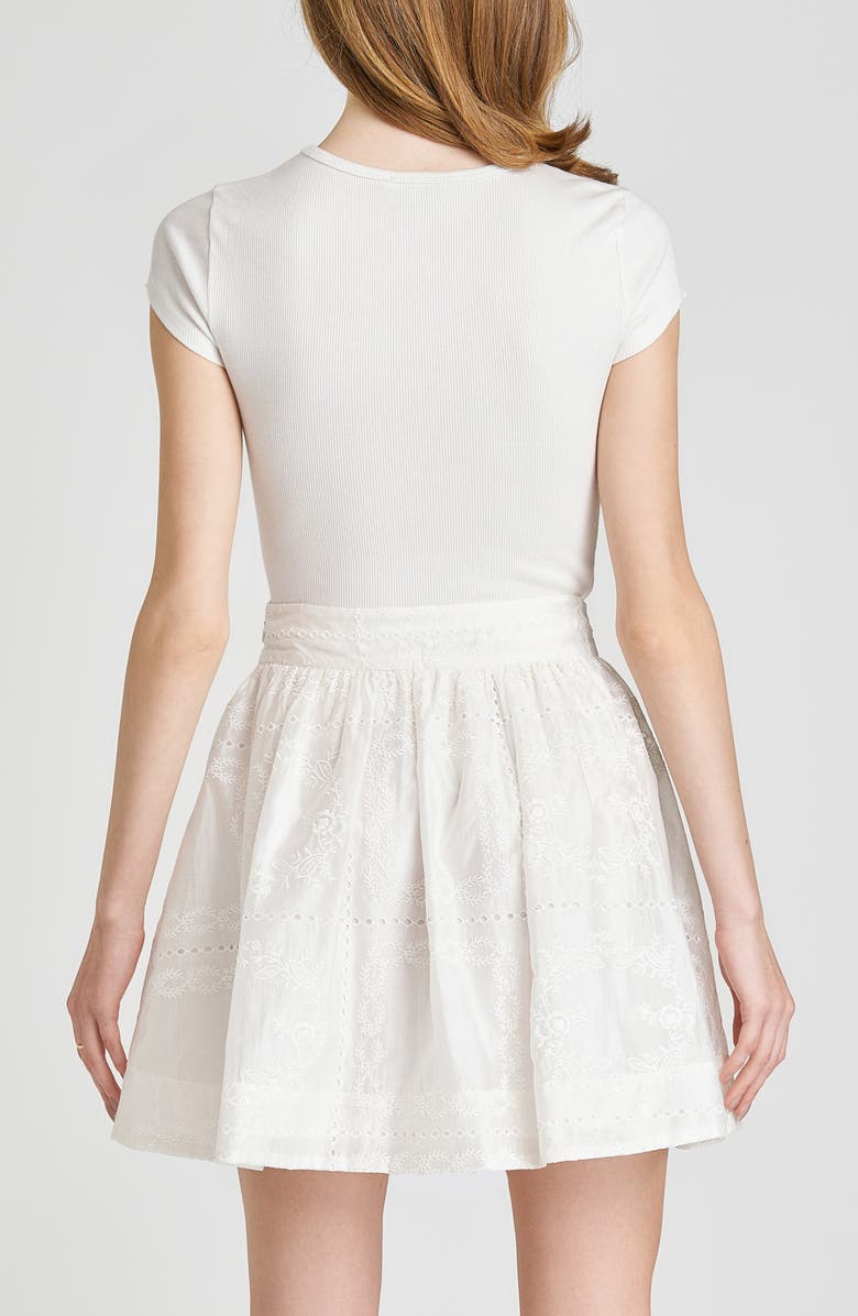 WAYF Rosalie Embroidered Miniskirt, Alternate, color, Eggshell