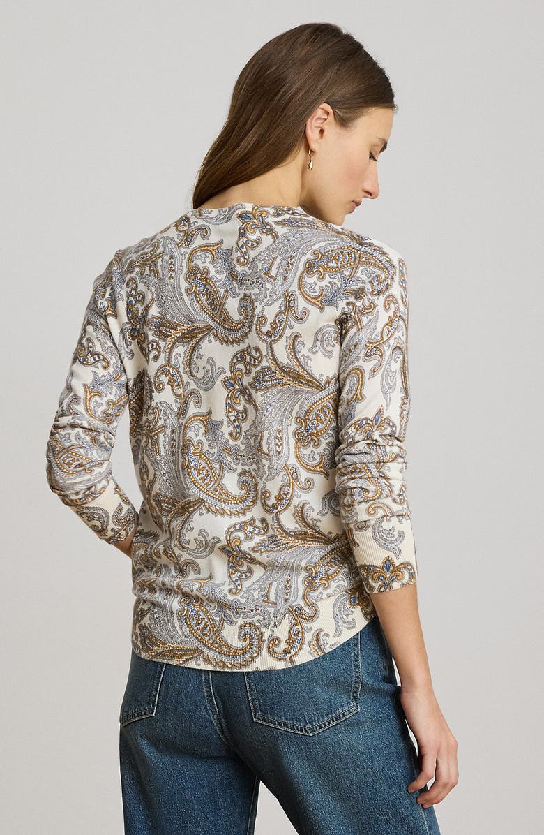 Lauren Ralph Lauren Paisley Sweater, Alternate, color, Cream/ Multi