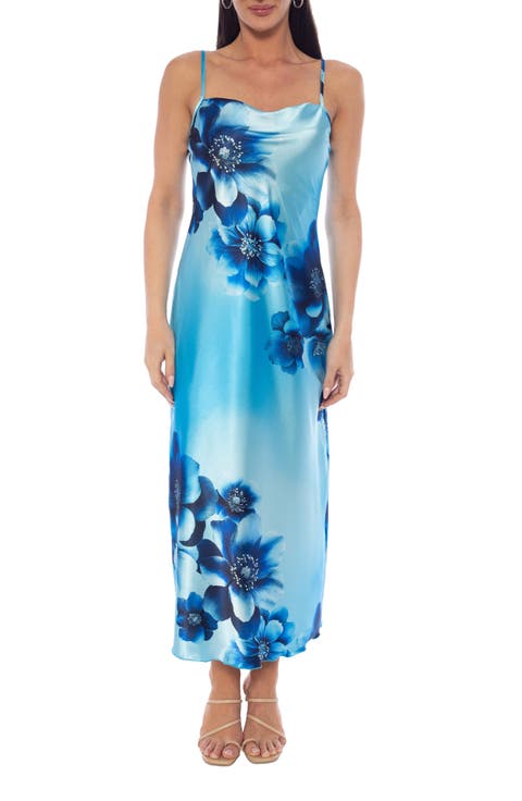 Cowl Neck Satin Slipdress