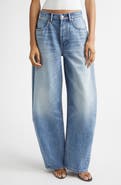 Alexander Wang Distressed Logo Blow Up Barrel Leg Jeans