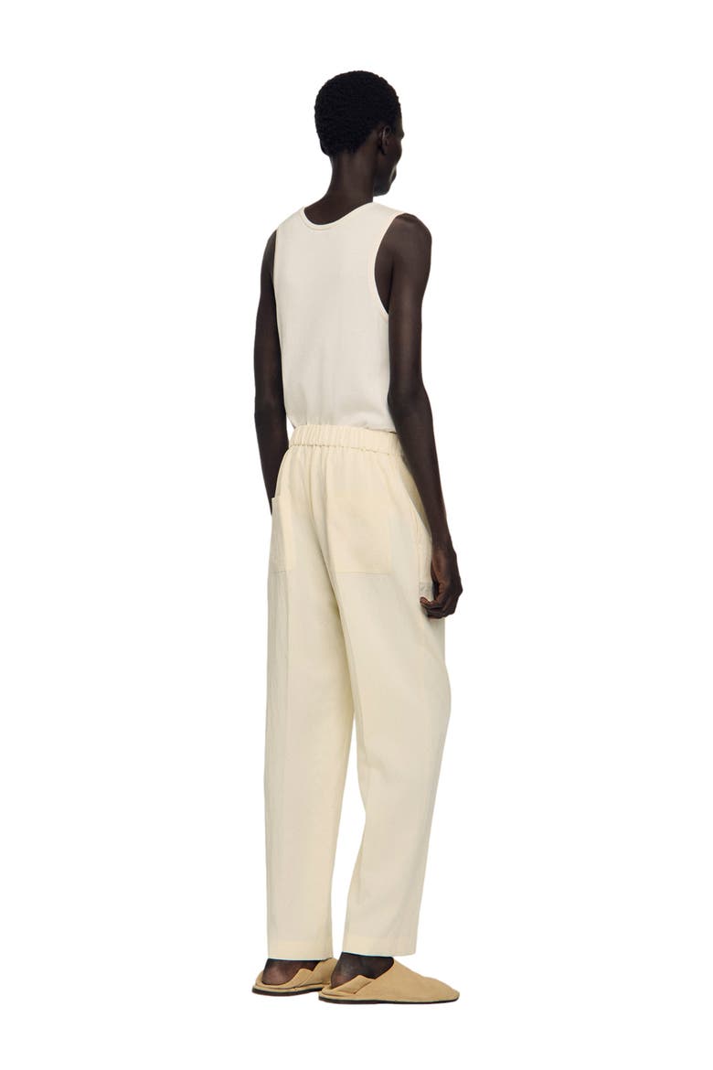 Flowing elasticated trousers, Alternate, color, Butter cream
