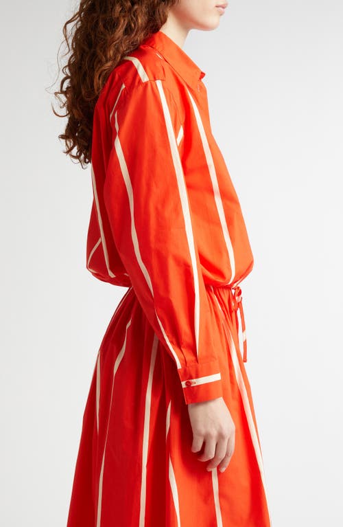 Marimekko Rypytys Puhveli Stripe Shirt In Bright Red/light Yellow