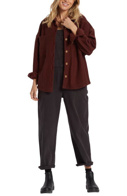 Shop Billabong Everytime Button-up Shacket In Choc Chip
