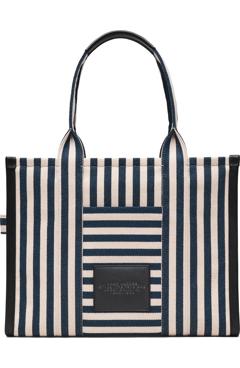 Marc Jacobs The Stripe Canvas Large Tote Bag, Alternate, color, Blue Sea Multi