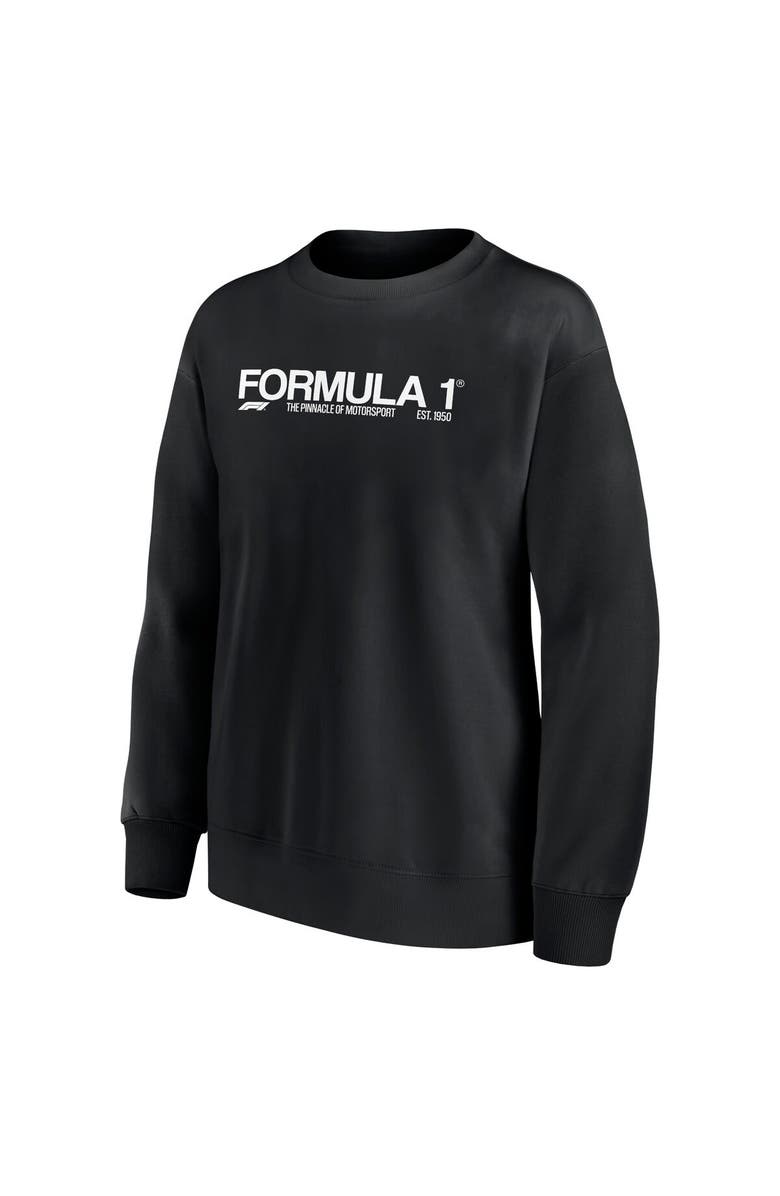 FANATICS Women's Fanatics Branded Black Formula 1 Merchandise End Credits Fleece Pullover Sweatshirt, Alternate, color, 