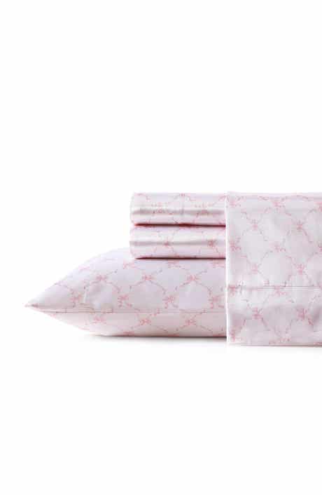 Laura Ashley Bow Ribbon 200 Thread Count Satin Sheet Set