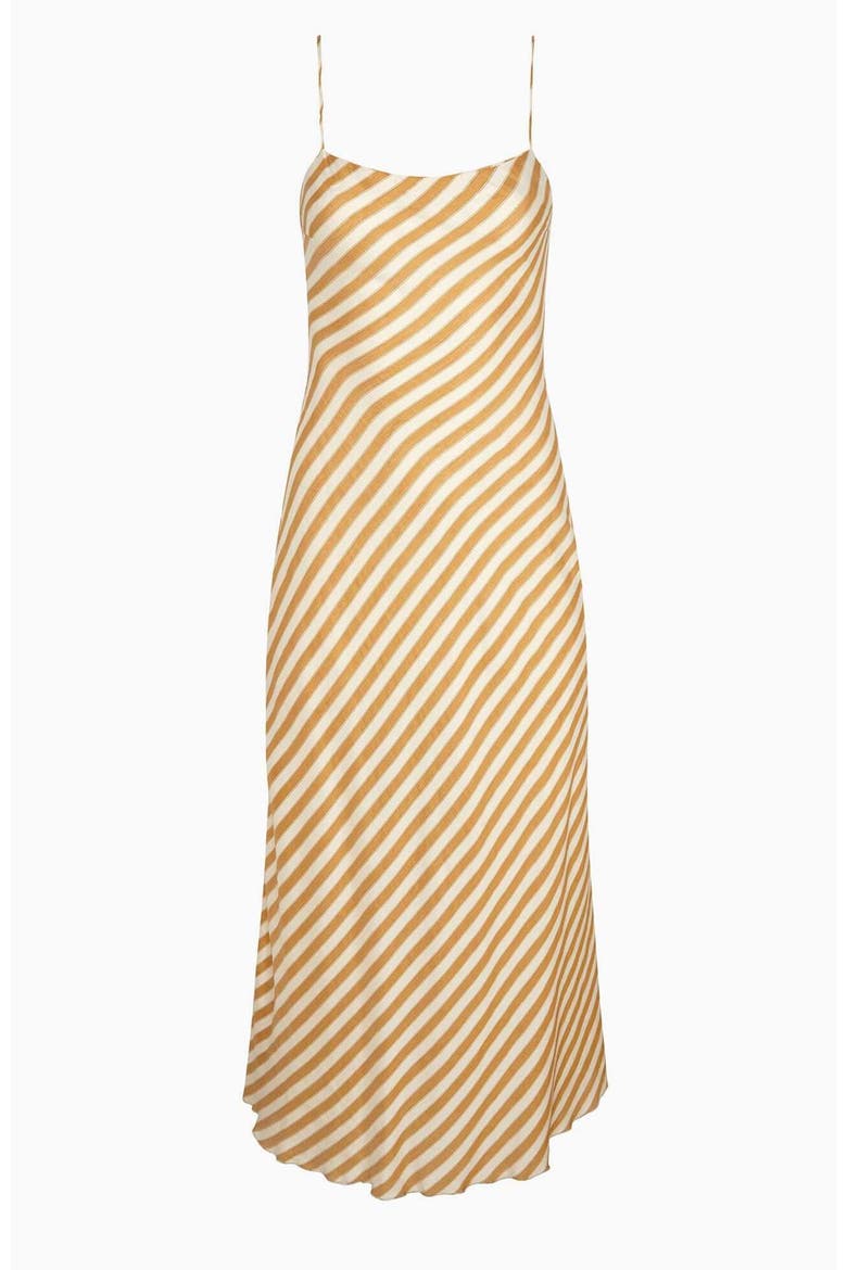 Slip Dress, Alternate, color, Ochre/Off White