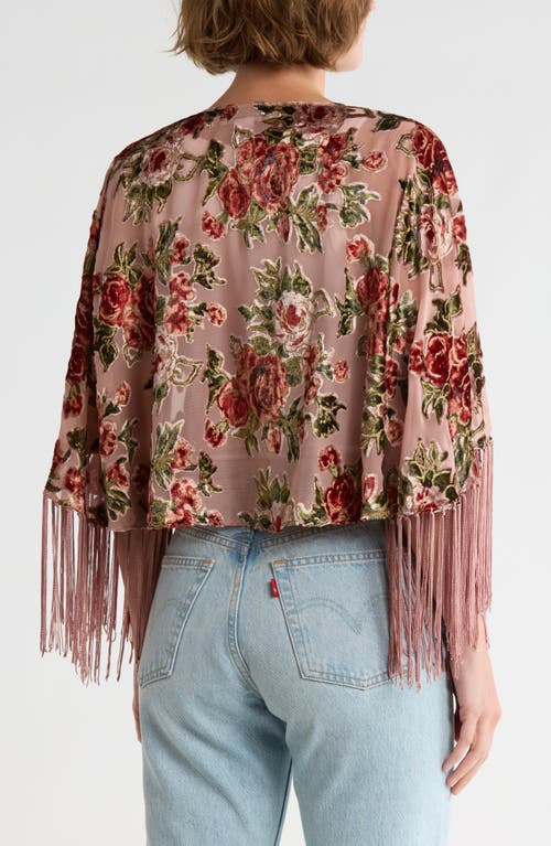 Bcbg Rose Floral Velvet Topper In Brown