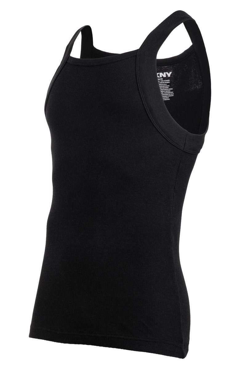 DKNY Pack of Four Square Neck Tank Tops, Alternate, color, Black/Black/Black/Black
