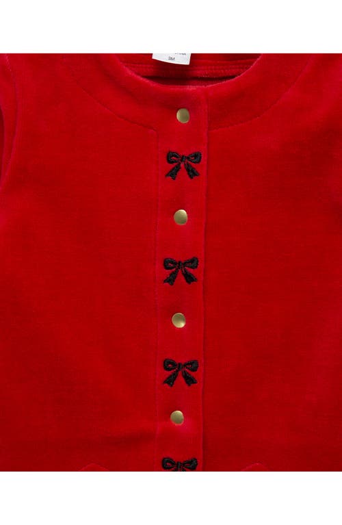 Little Me Cardigan, Bodysuit & Leggings Set In Red