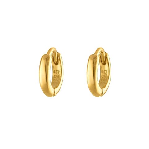 Gold Six Mm Huggie Hoop Earring