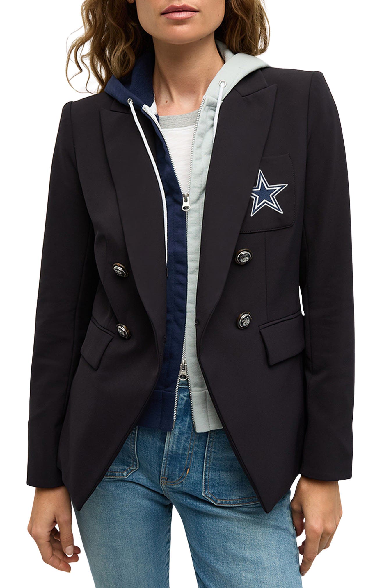 Veronica Beard x NFL Hoodie Dickey Jacket