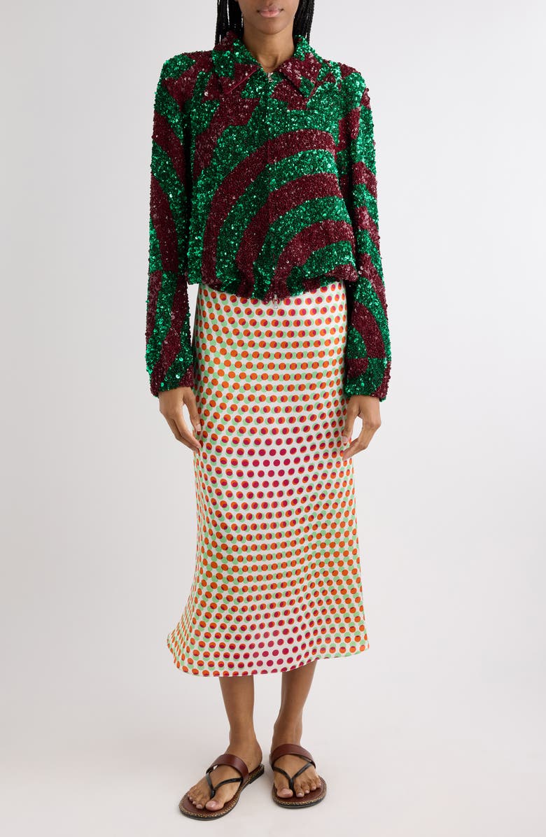 Dries Van Noten Abstract Sequin Jacket, Alternate, color, Burgundy