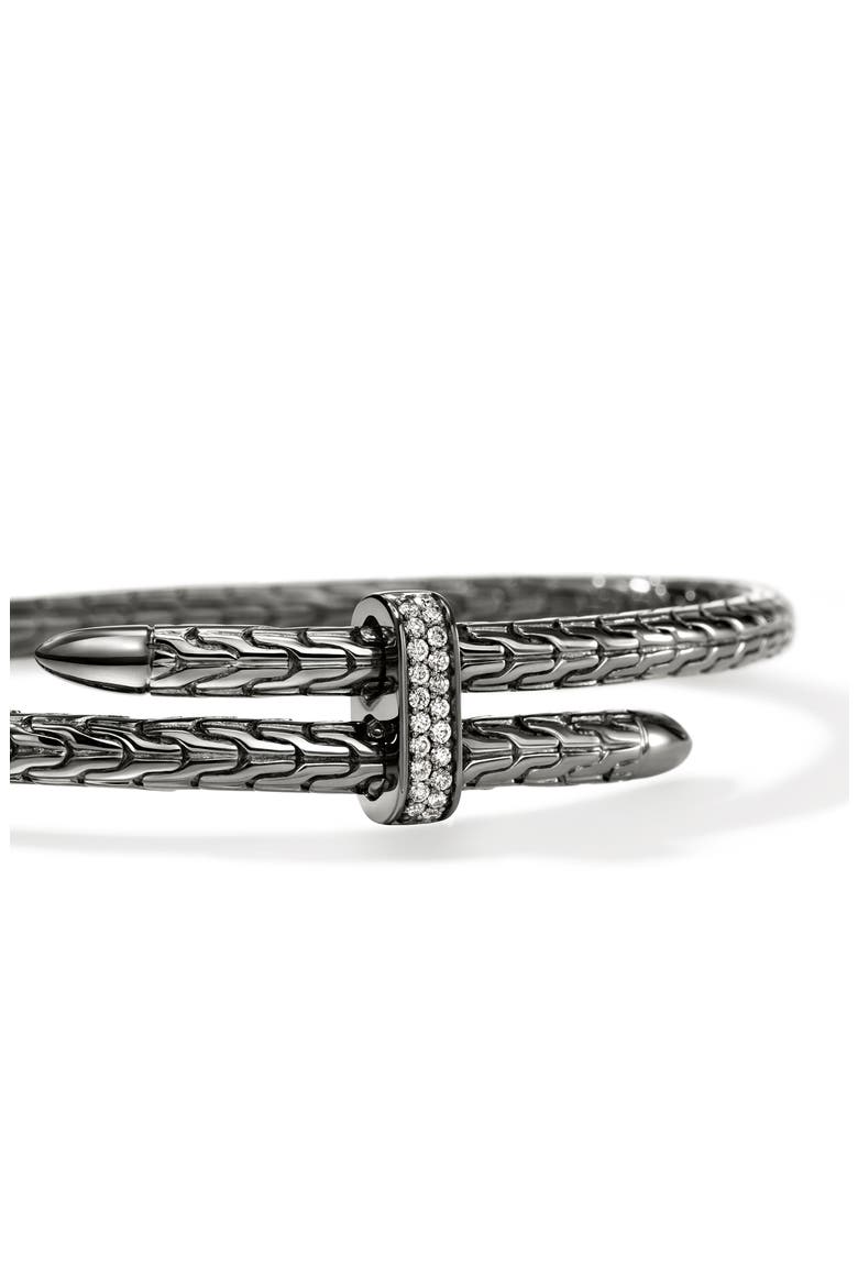 Spear Bangle, 4mm, Alternate, color, DARK SILVER