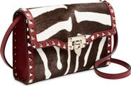 Valentino Garavani Small Rockstud Genuine Calf Hair & Leather Shoulder Bag