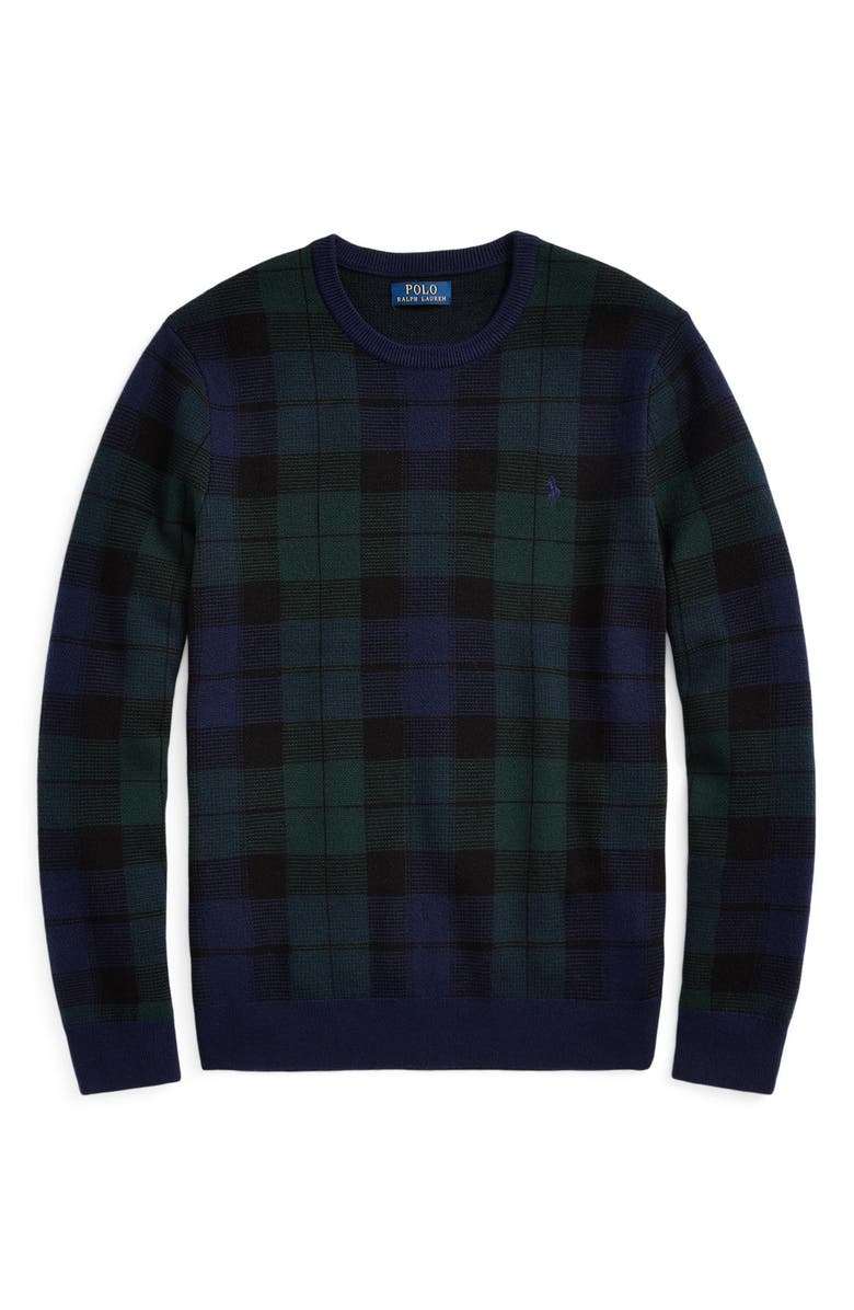 Polo Ralph Lauren Plaid Wool Sweater, Alternate, color, 