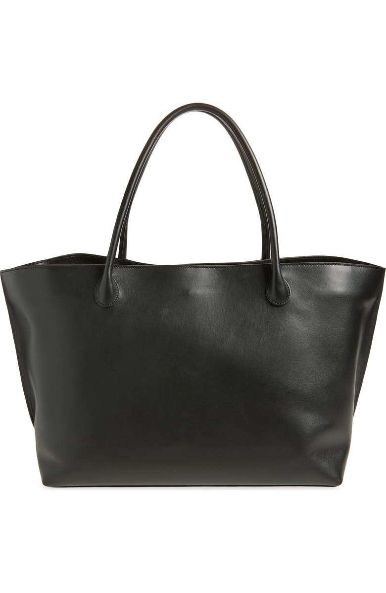 Lié Studio The Eva Croc Embossed Leather Weekend Tote, Alternate, color, Solid Black