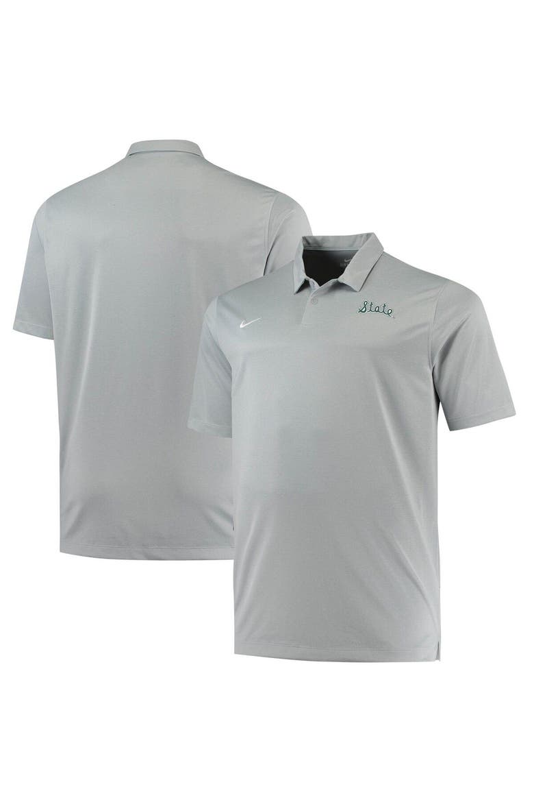Men's Nike Heathered Gray Michigan State Spartans Big & Tall Performance Polo, Main, color, Gray