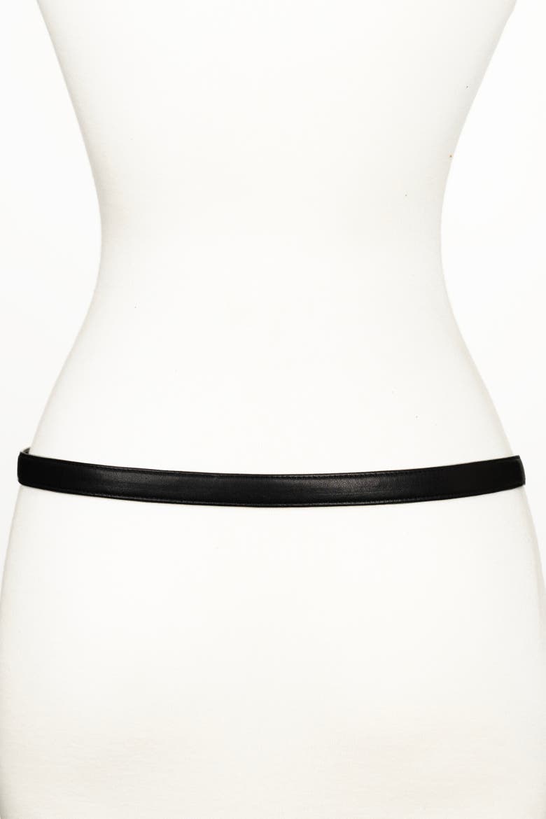 Three Shells Buckle Leather Belt, Alternate, color, Black