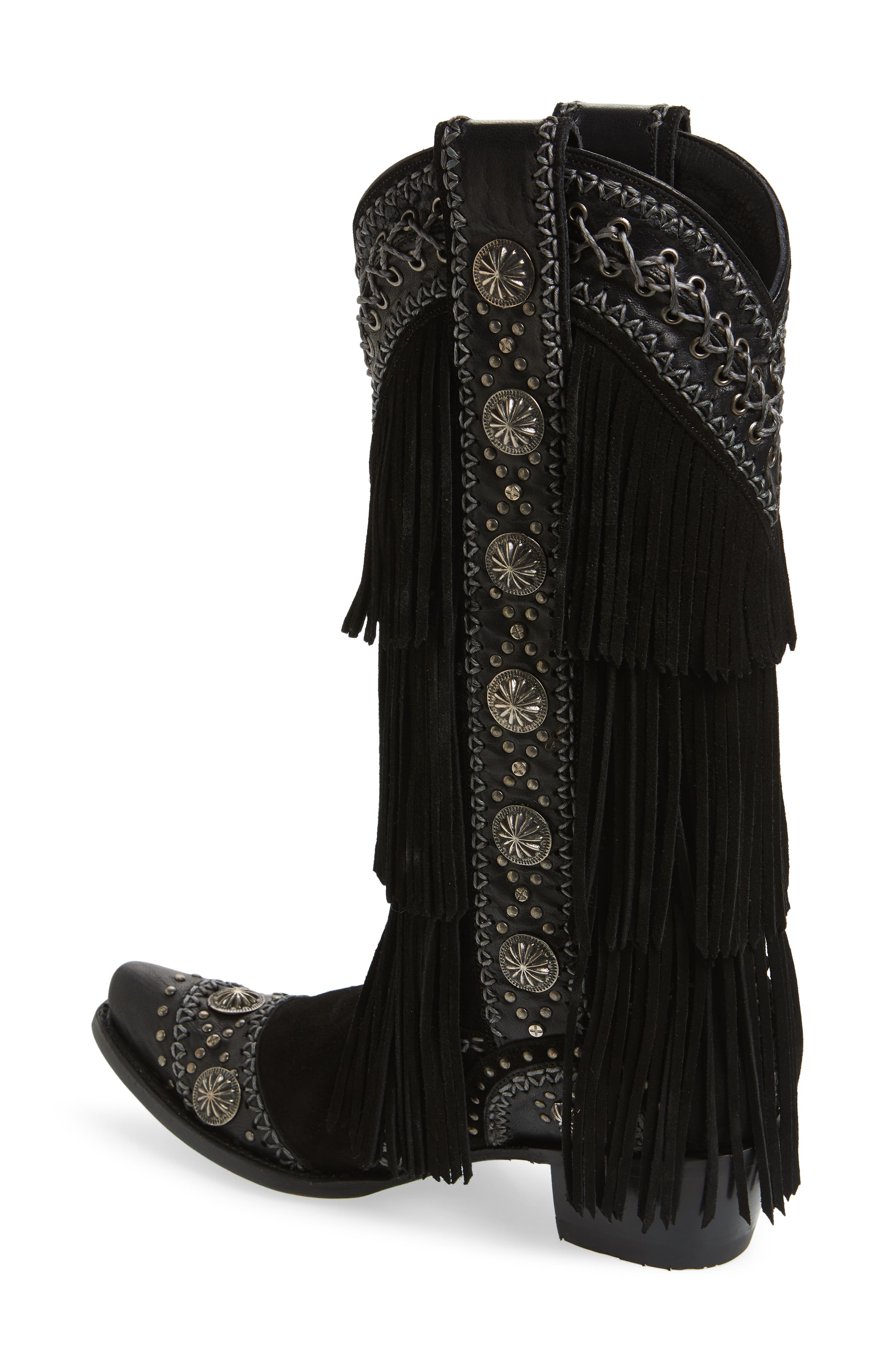 Lane Boots Wind Walker Fringe Knee High Western Boot, Alternate, color, 
