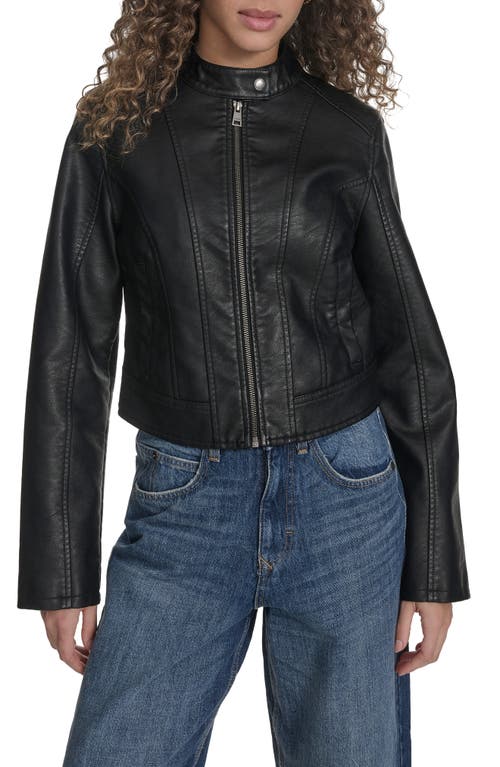 Levi's Faux Leather Racer Jacket In Black