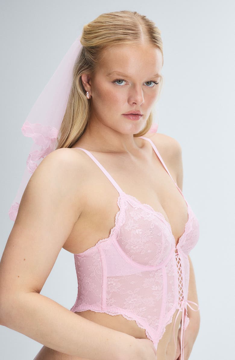 SAVAGE X FENTY At First Sight Veil, Alternate, color, Velour Pink