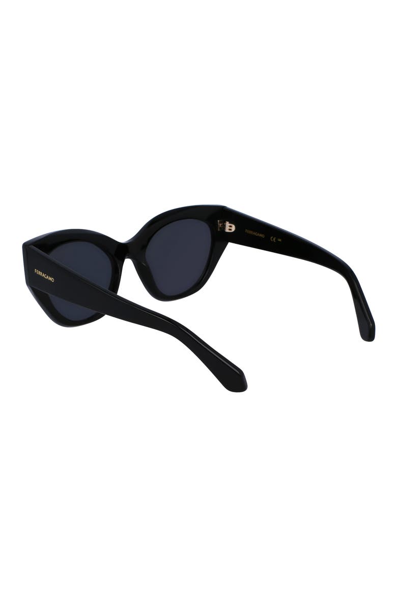 Classic Logo Tea Cup 55mm Cat Eye Sunglasses, Alternate, color, BLACK