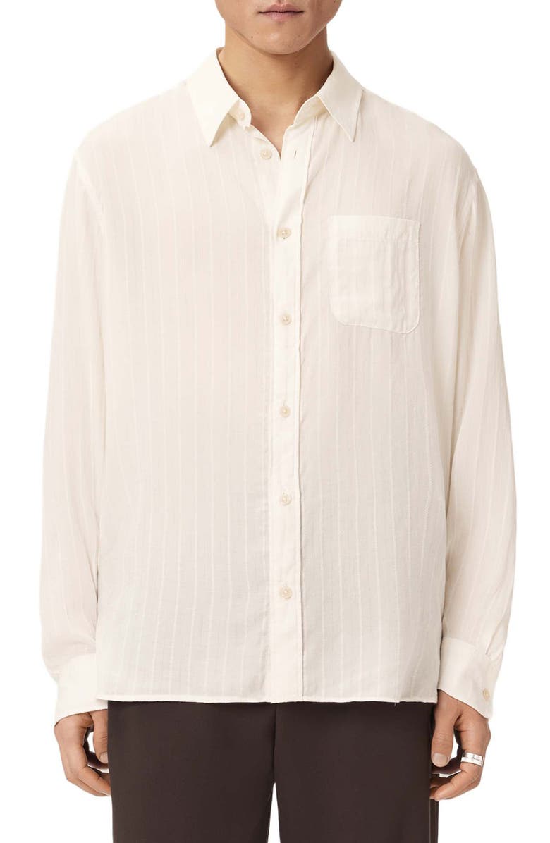 AllSaints Carlyle Oversize Button-Up Shirt, Main, color, Ivory White