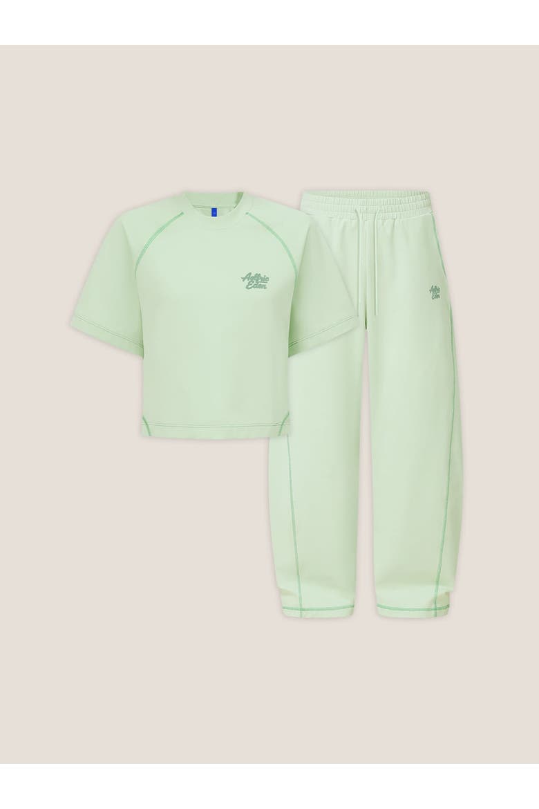 Cropped Sweat Set, Alternate, color, Green