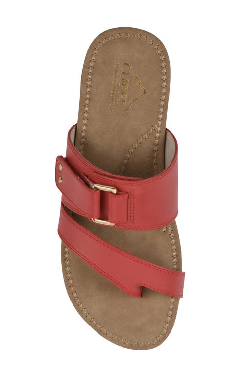 Cliffs By White Mountain Fancify Toe Loop Sandal In Red Burnished Smooth