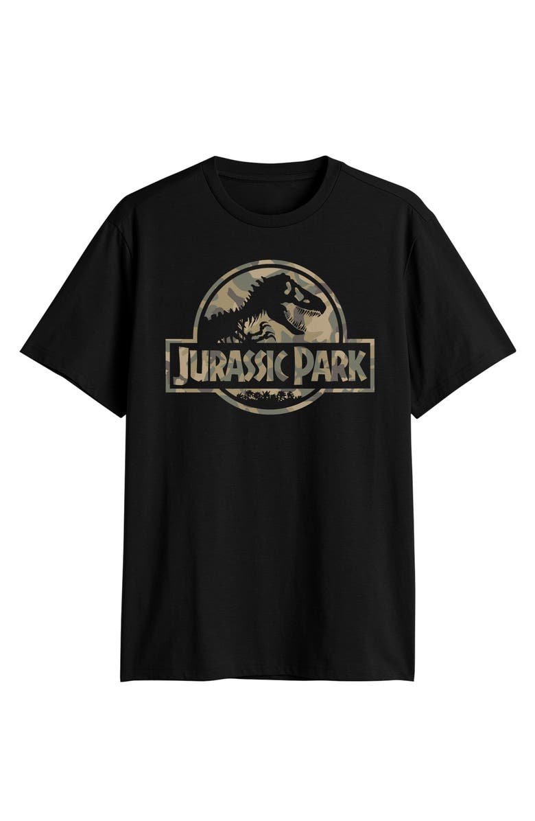 True Nation by DXL Big & Tall Jurassic Park Graphic Tee, Main, color, Black