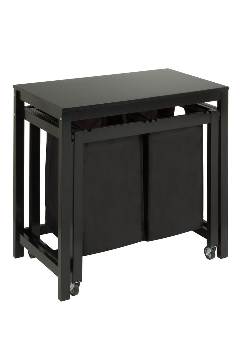 Double Sorter Folding Table, Alternate, color, BLACK