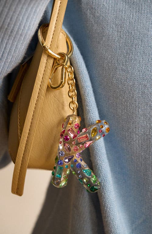 Baublebar Crystal Initial Key Ring Bag Charm In Gold
