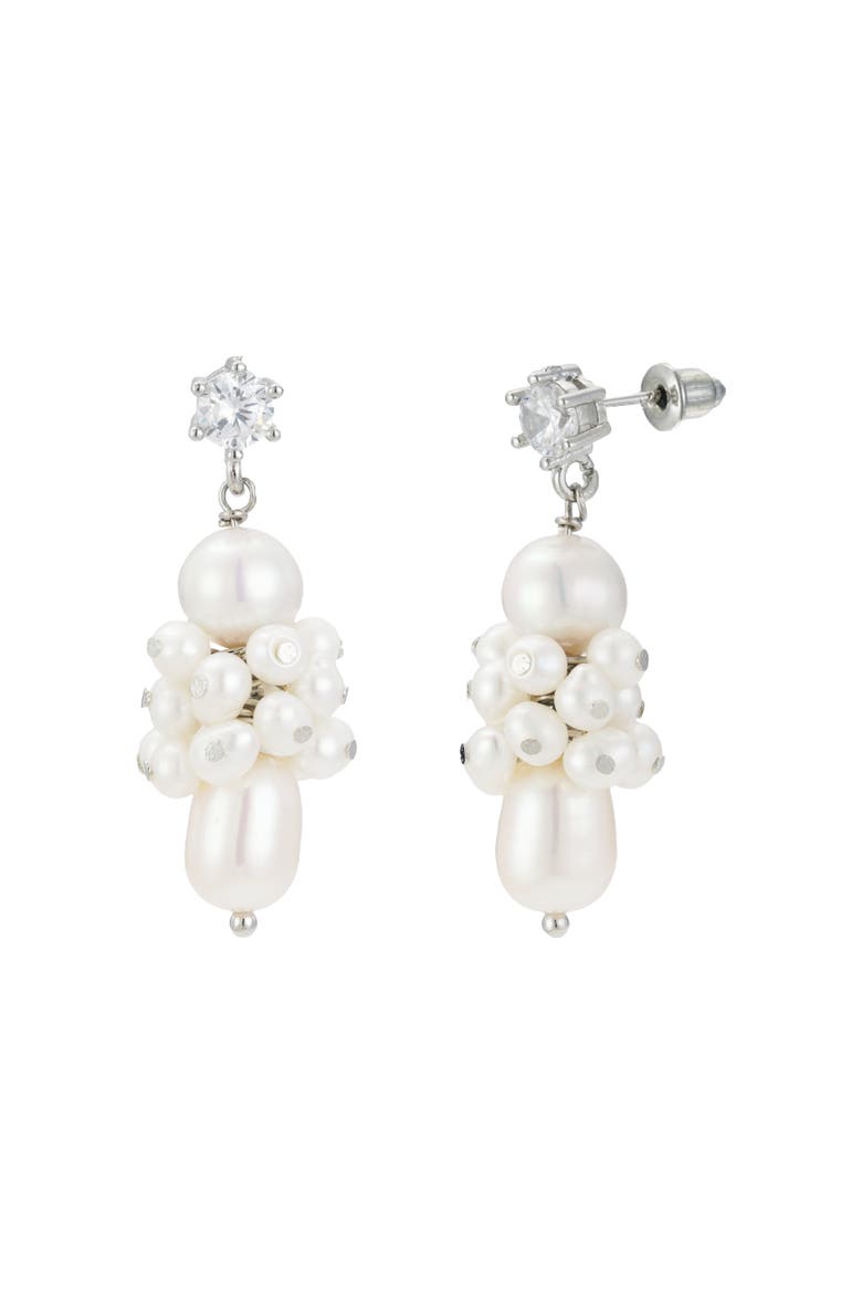 Sydney Pearl Drop Earrings, Main, color, Silver