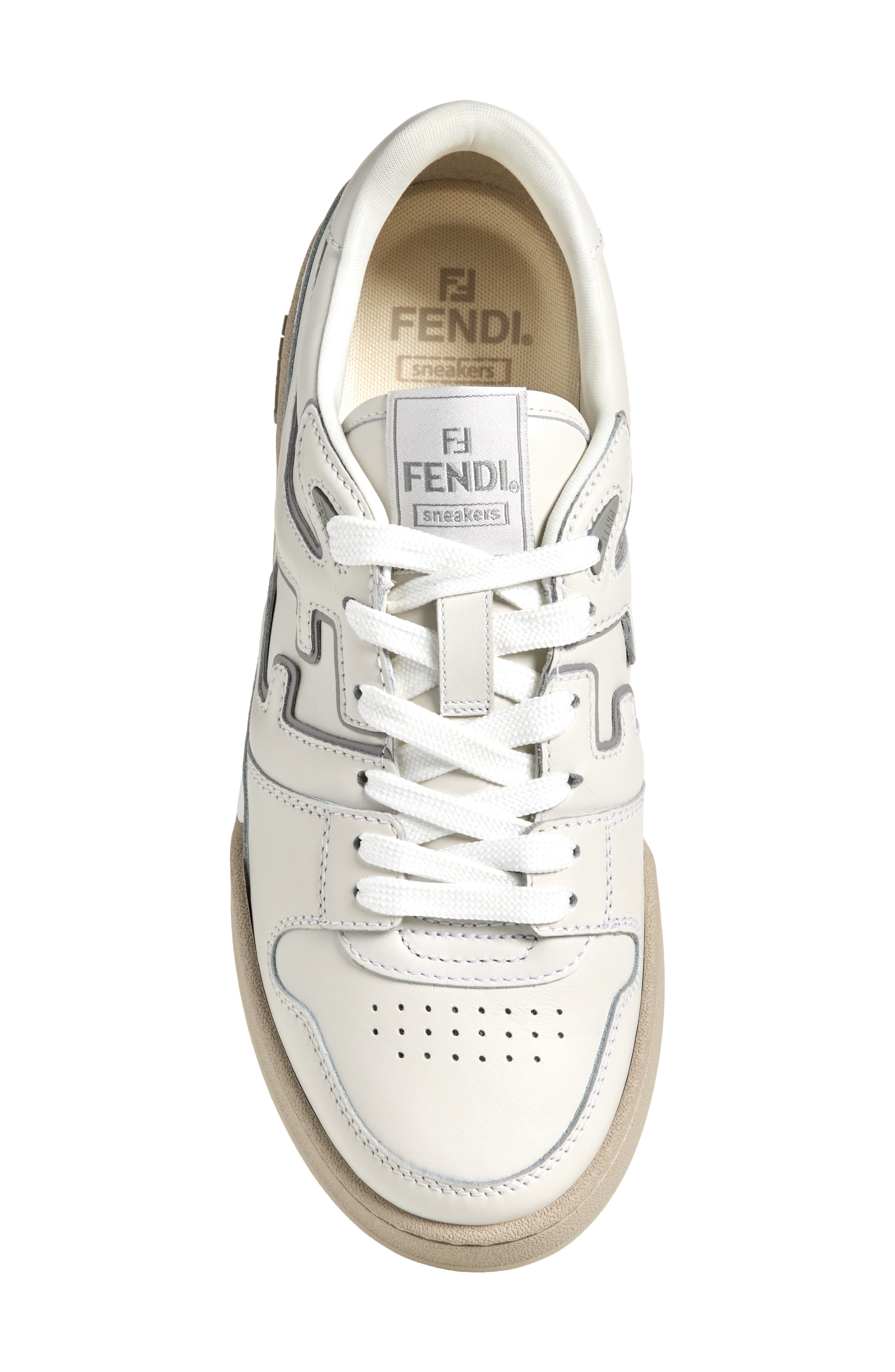 Fendi FF Match Sneaker, Alternate, color, Bia/Bia/Gri Ch/Gri C