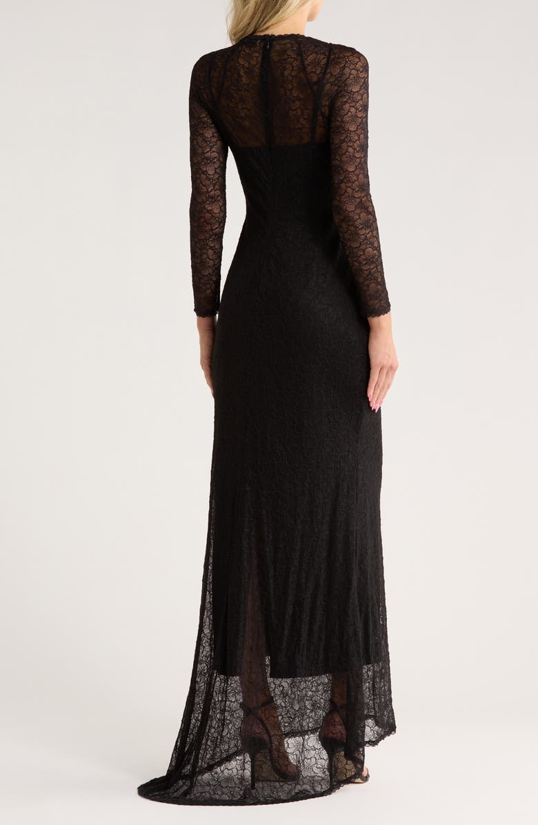 Simkhai Stacy Long Sleeve Lace Gown, Alternate, color, Black