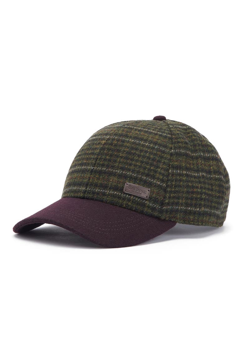 Clyde Plaid Adjustable Tweed Baseball Cap, Main, color, BROWN/OLIVE PLAID