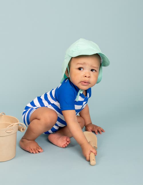 Leveret Baby One-piece Rashguard, Upf 50+ Sun Protection Swimwear In Blue