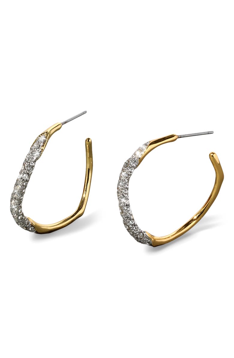 Alexis Bittar Solanales Crystal Pavé Hoop Earrings, Main, color, Champagne