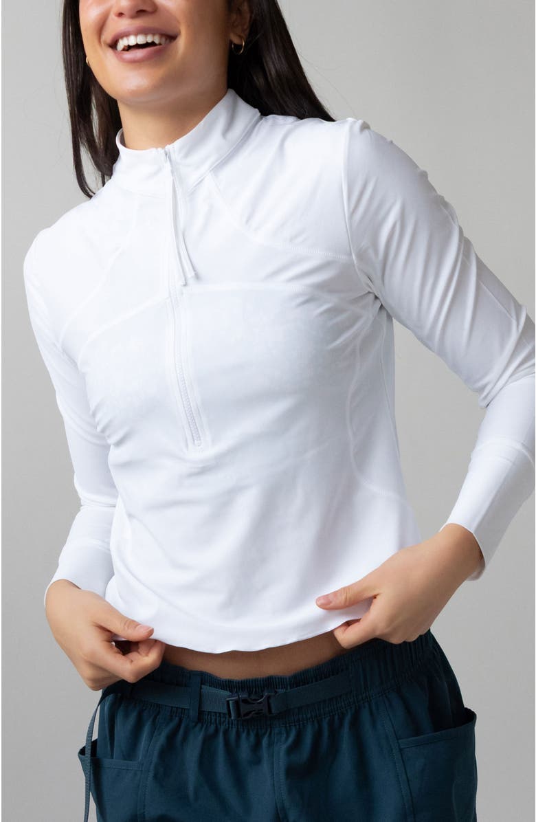 Nani Cropped Half Zip Rashguard, Main, color, Vanilla