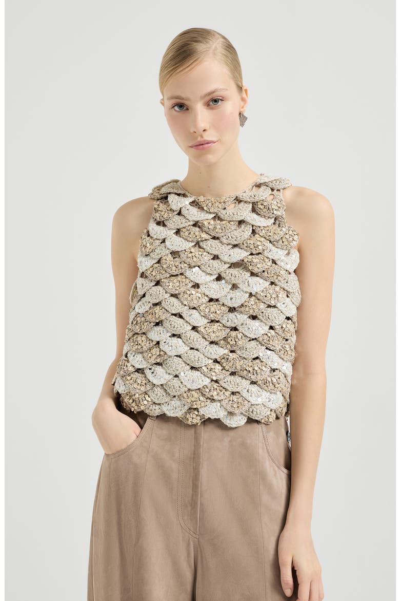 Dazzling Shell OPERA top, Alternate, color, Light Grey