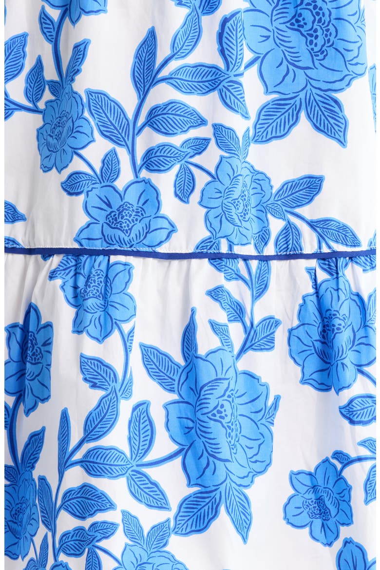 Candace Floral Tiered Cotton Minidress, Alternate, color, WHITE-BLUE-MULTI
